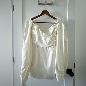 House of CB Chic White Long Sleeve Dress